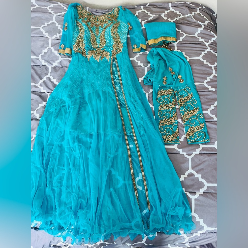 Indian Lang Dress Shalwar Kamiz for Wedding, Party, Mehdi